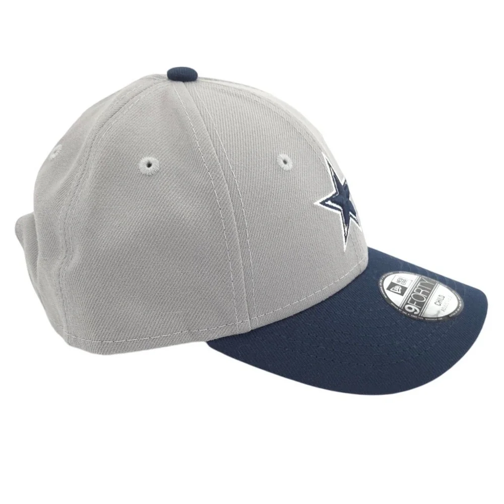 New Era Dallas Cowboys Hat Kids CHILD Gray Navy 9FORTY Adjustable Cap NFL NEW